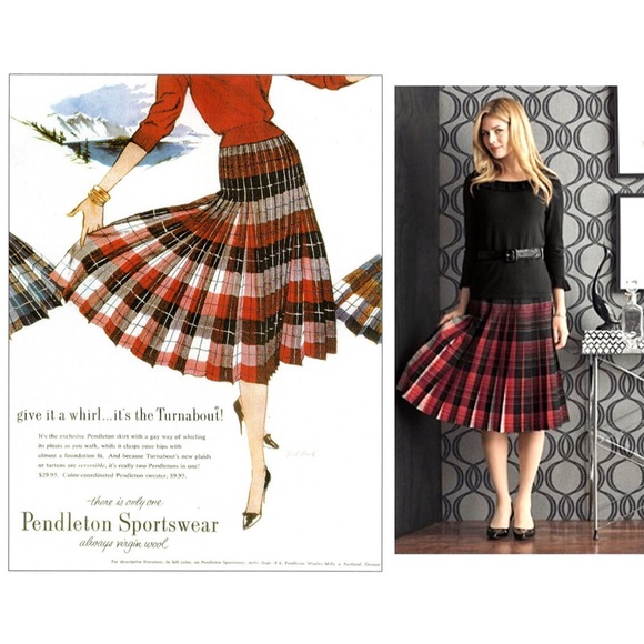 Pendleton Heritage Limited Edition Wool Plaid Reversible Turnabout Skirt Size 10 - Picture 2 of 16